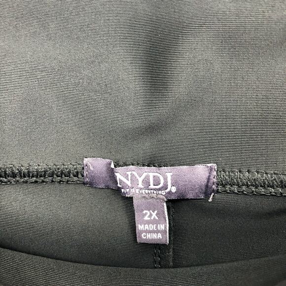 NYDJ Pull-On Skinny Legging Pants 2X PLUS Black Metallic Coated Faux Leather - Picture 7 of 10